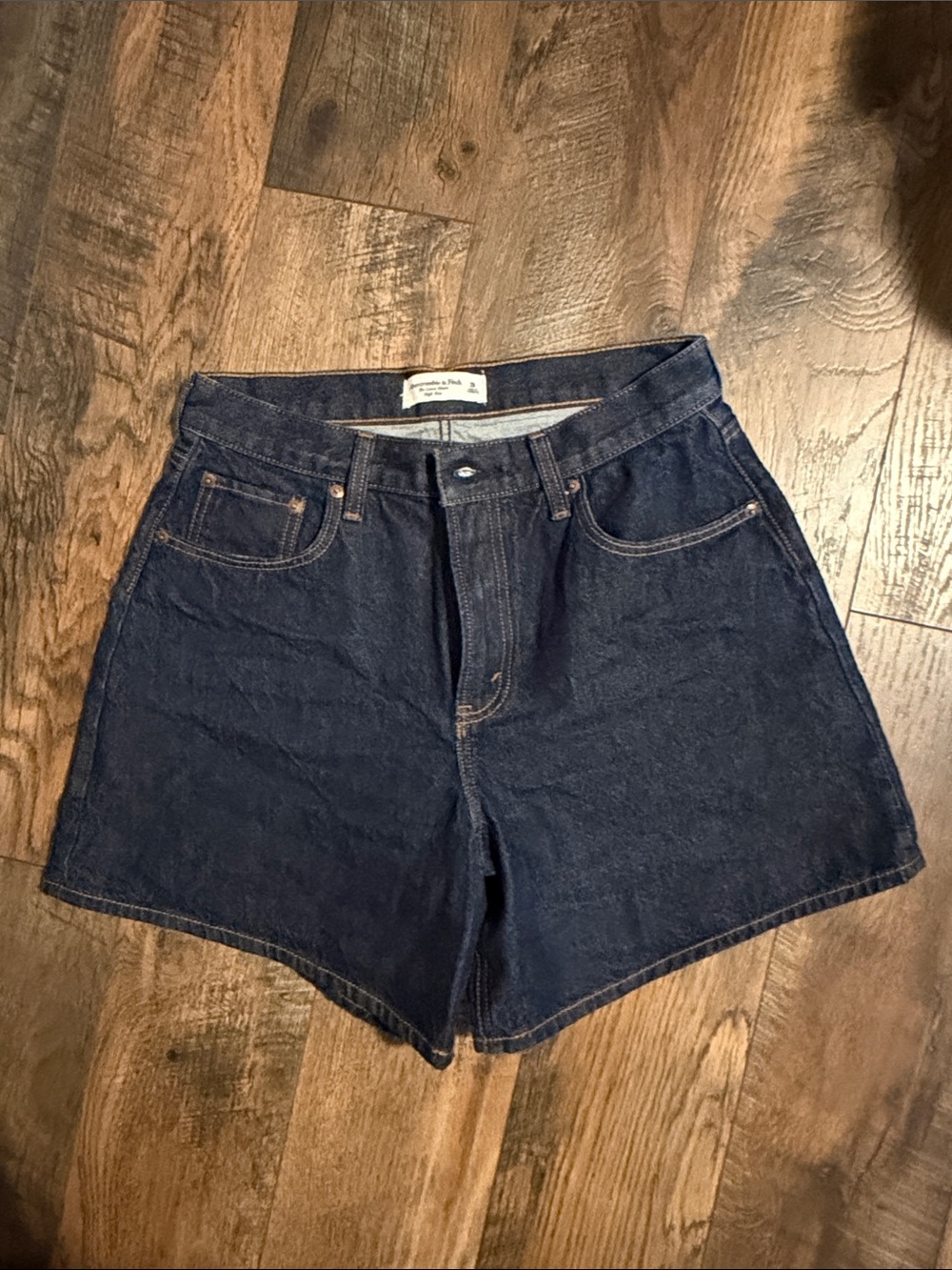 Abercrombie high rise loose denim shorts